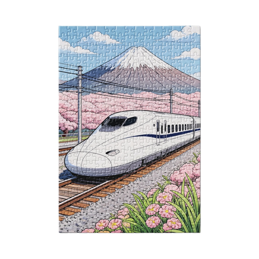新幹線と富士山:春の息吹(JigsawPuzzle)