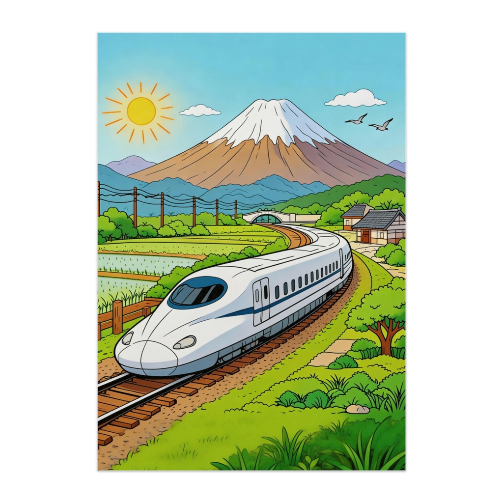 富士山と新幹線(Poster)
