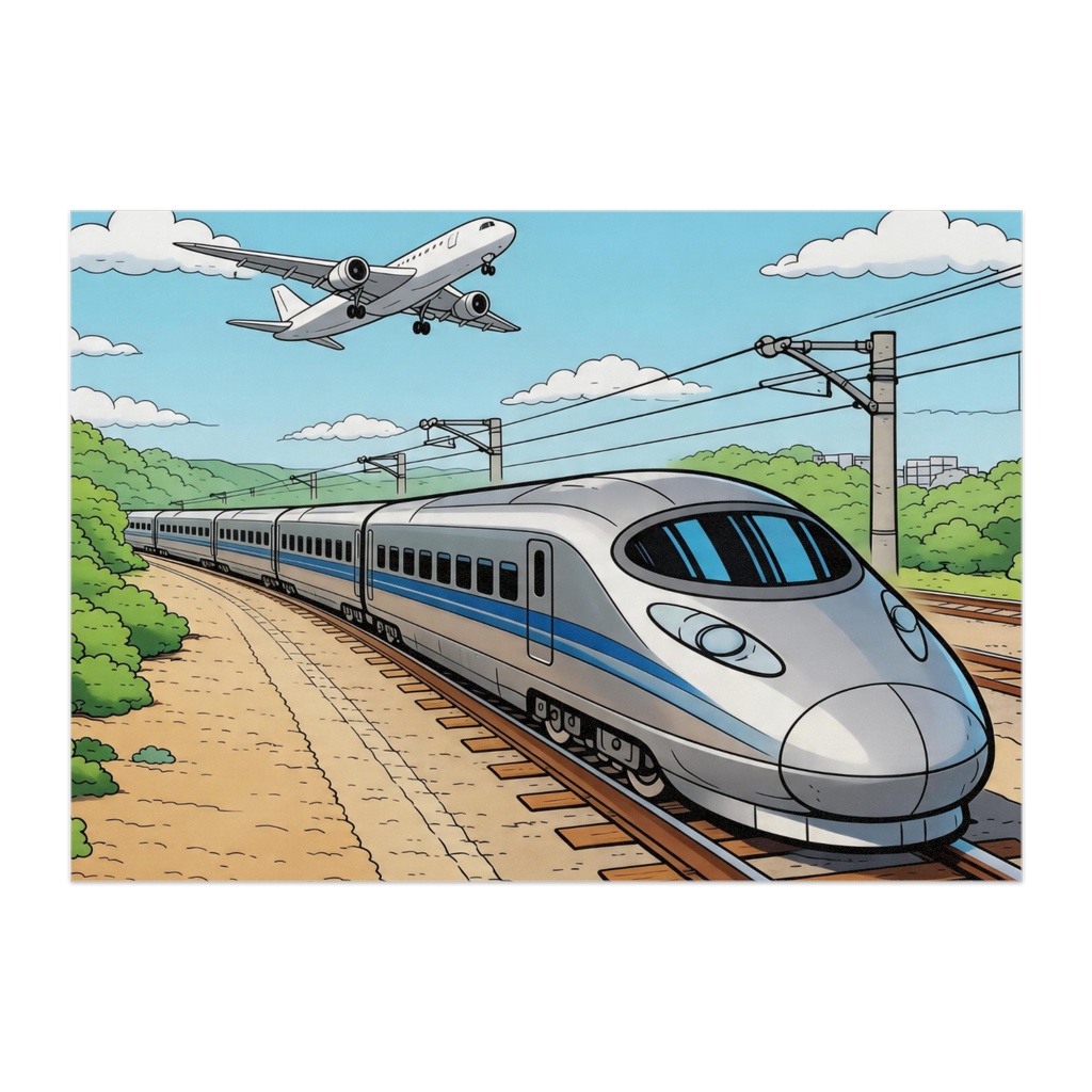 新幹線と飛行機(Poster)
