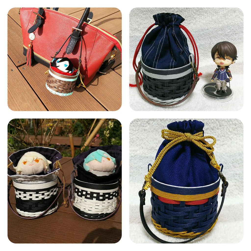 もちマス・ねんどろおでかけ籠巾着
