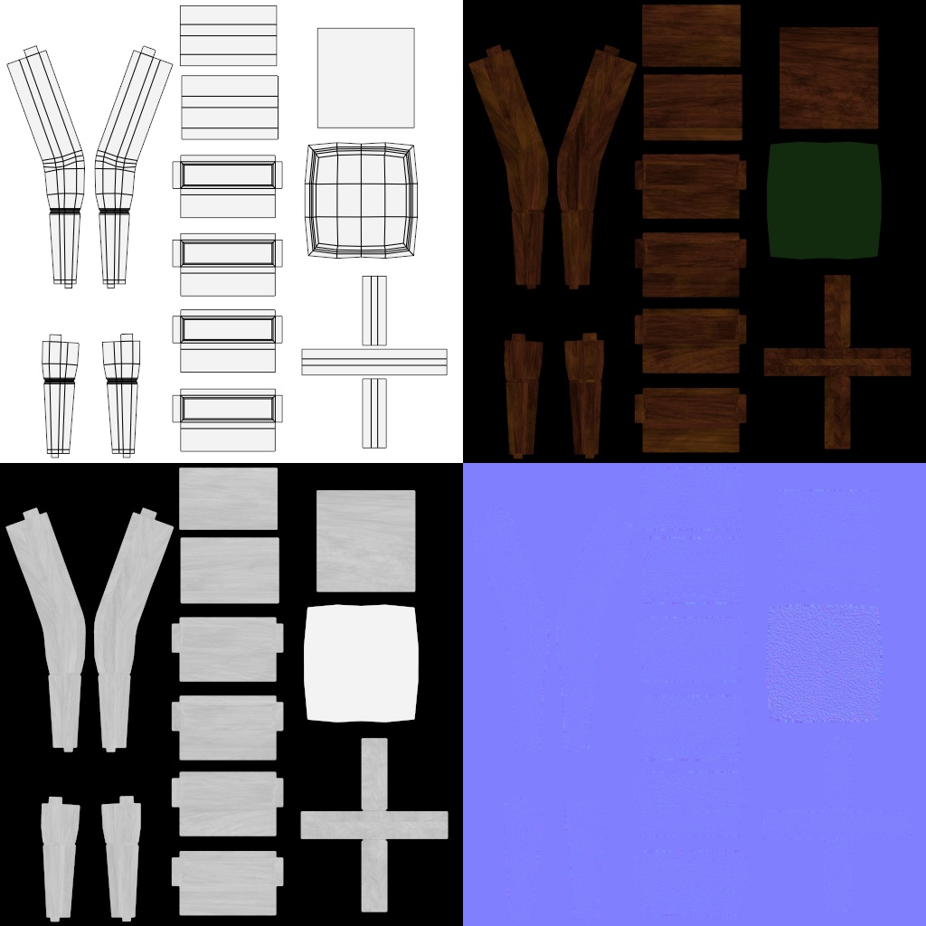 シンプルなアンティーク調家具 椅子、テーブル、本棚