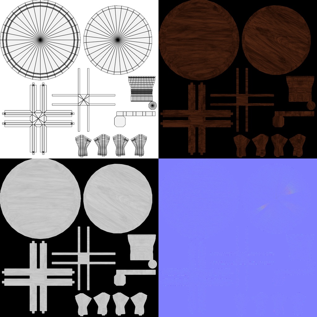 シンプルなアンティーク調家具 椅子、テーブル、本棚