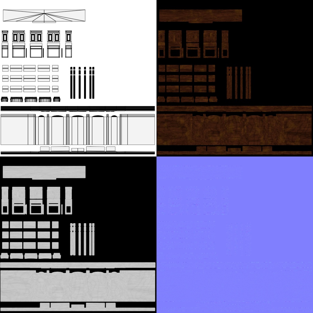 シンプルなアンティーク調家具 椅子、テーブル、本棚