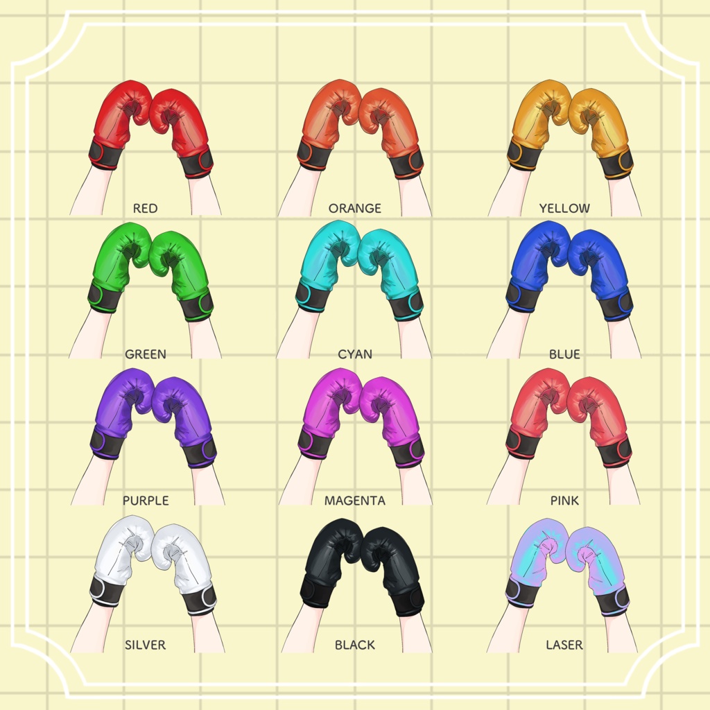 【Vtuber向けフリー素材】戴拳擊手套的手 / ボクシンググローブを着けた手 / Hands wearing boxing gloves