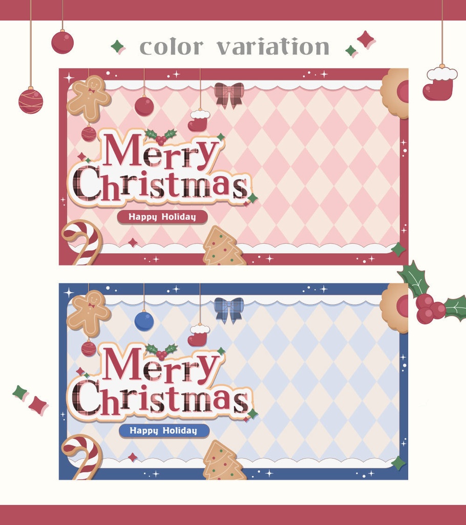 【全2色】クリスマスサムネイル素材【Vtuber向け・配信者向け】