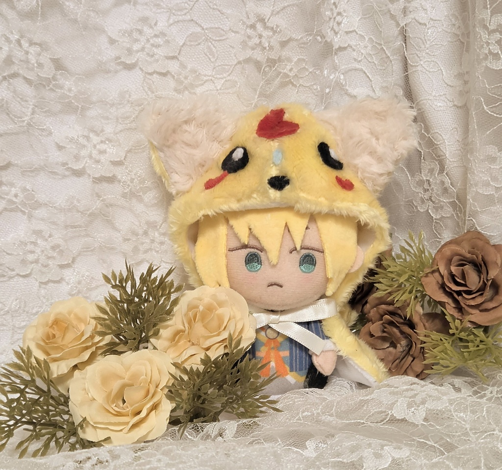 こんのすけ風ポンチョ【黄色】 指の上シリーズにピッタリ！