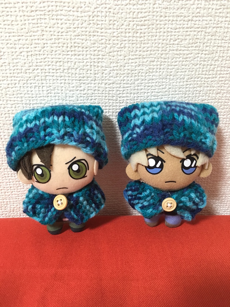 ネコミミ風ニットキャップ&ケープセット