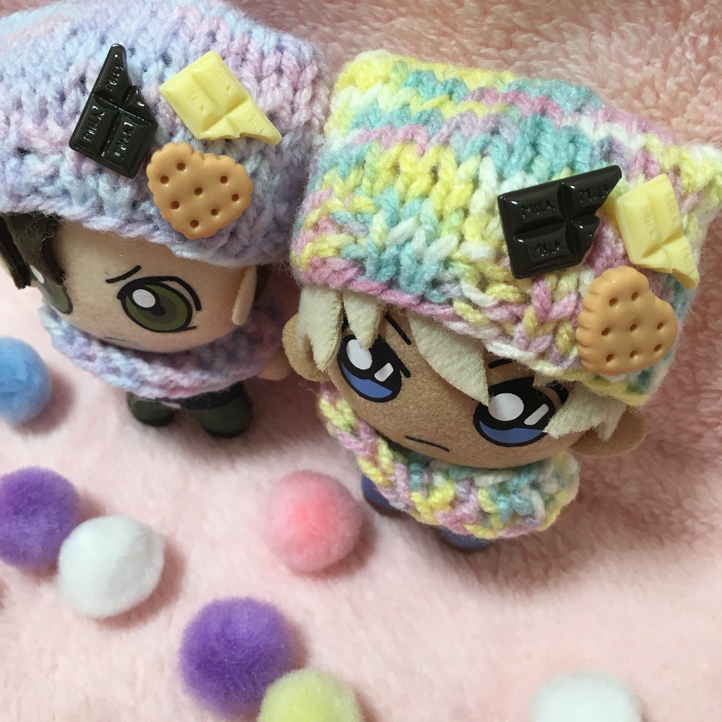 チョコクッキー♡ネコミミ風ニットキャップ&スヌード