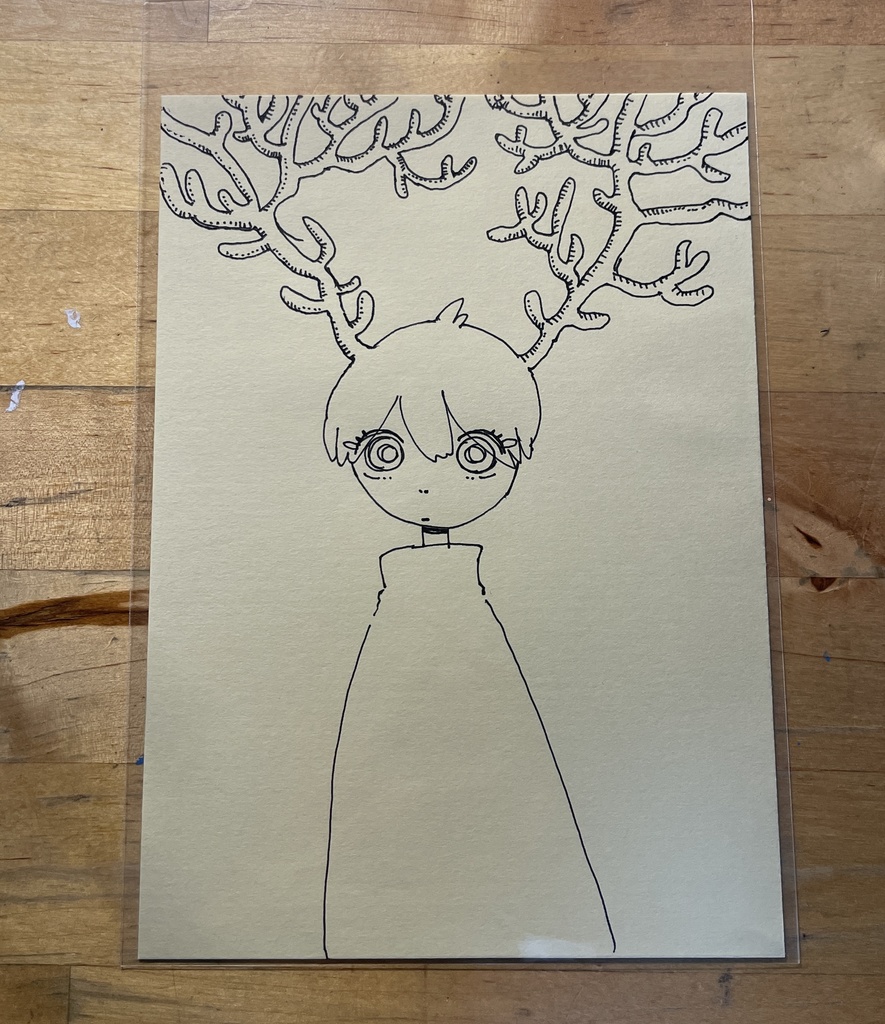ペン画　角