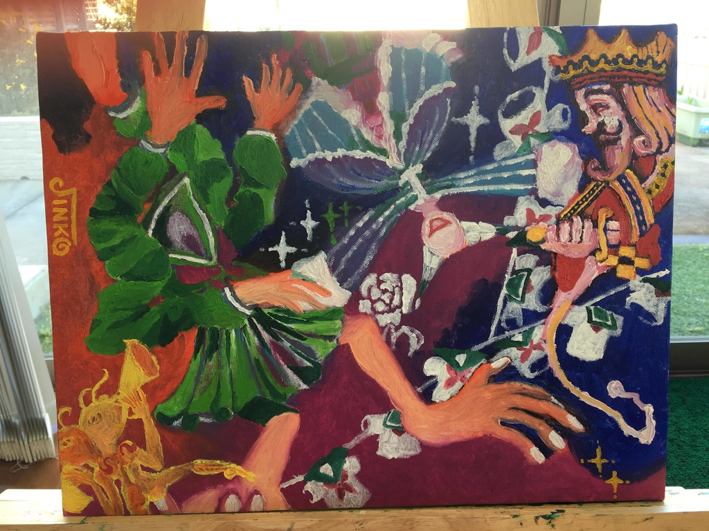 油彩原画「魔女の宴」