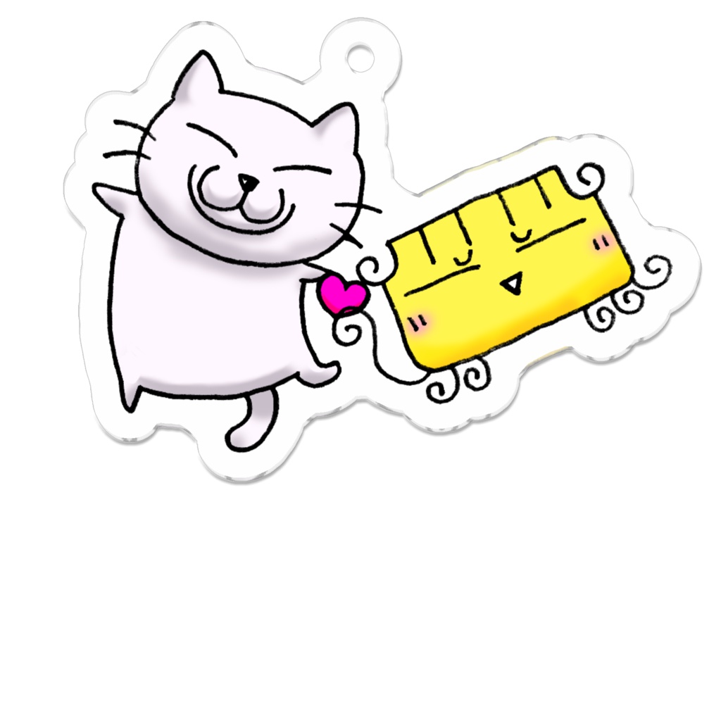 宇宙人とねこ アクリルキーホルダー