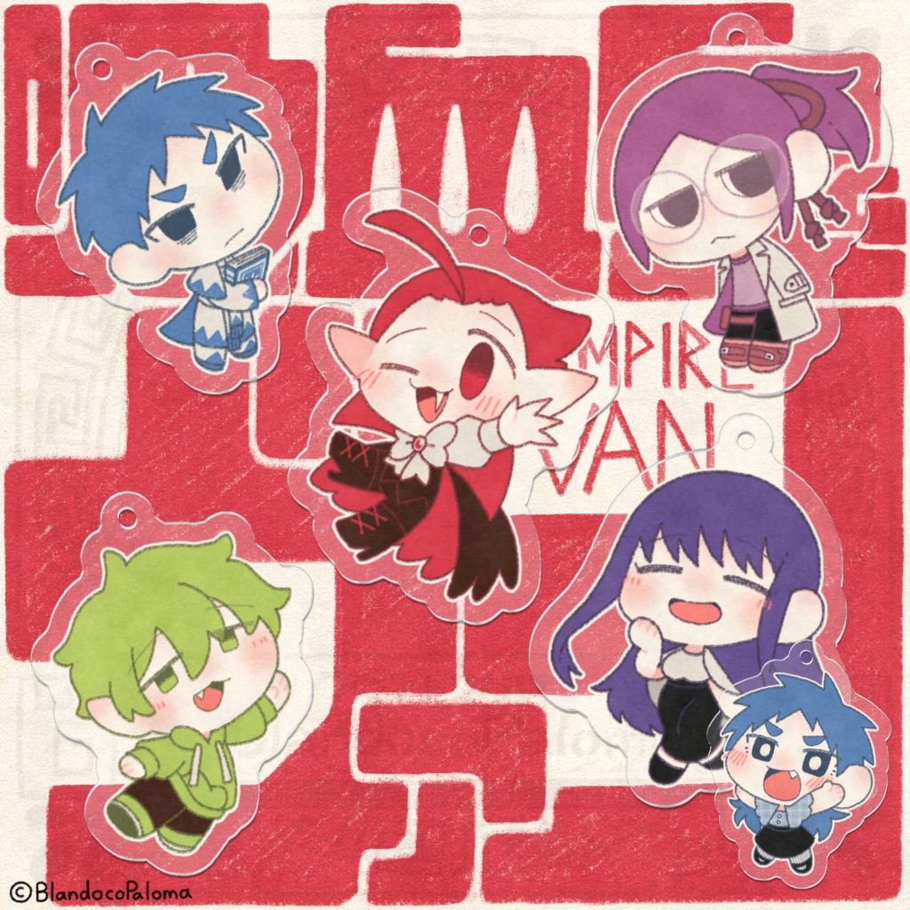 吸血鬼ヴァン🦇アクリルキーホルダー(50x50mm)