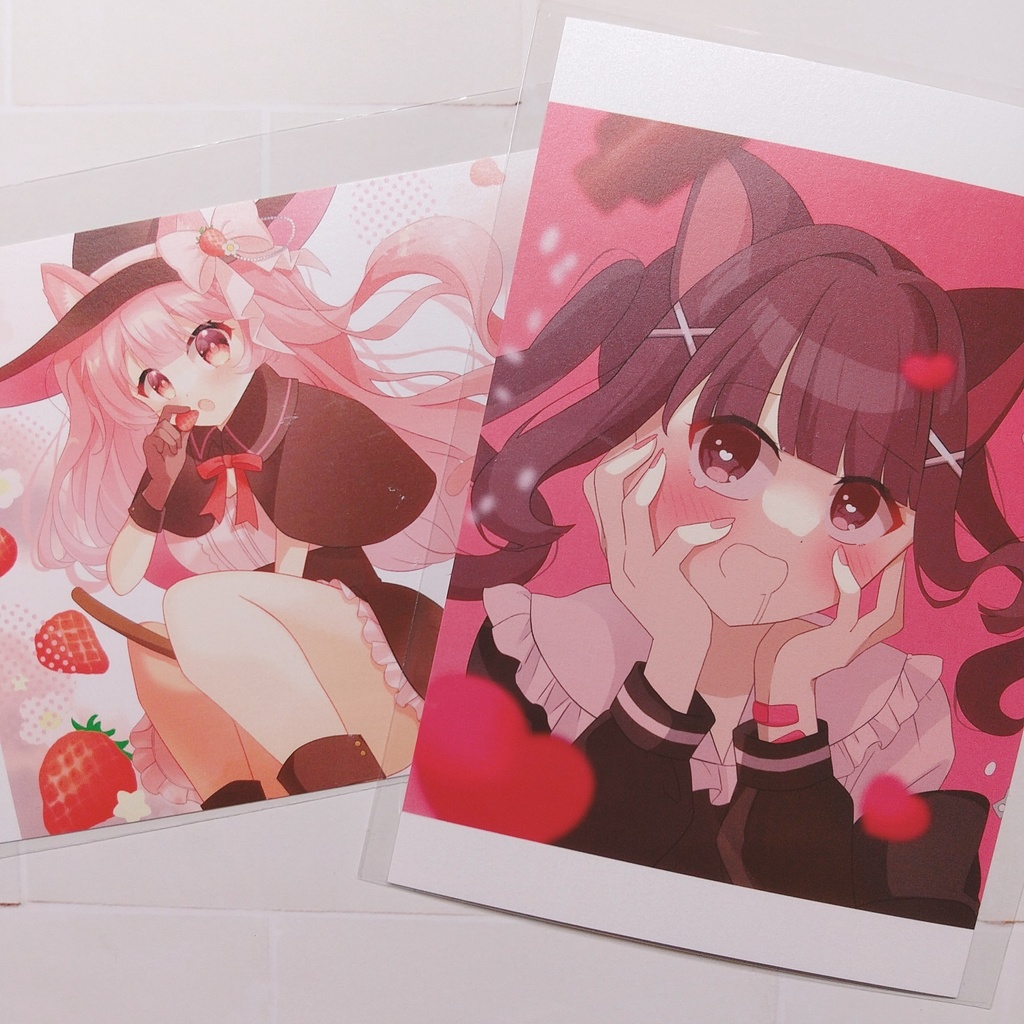 猫耳ポストカード二枚セット