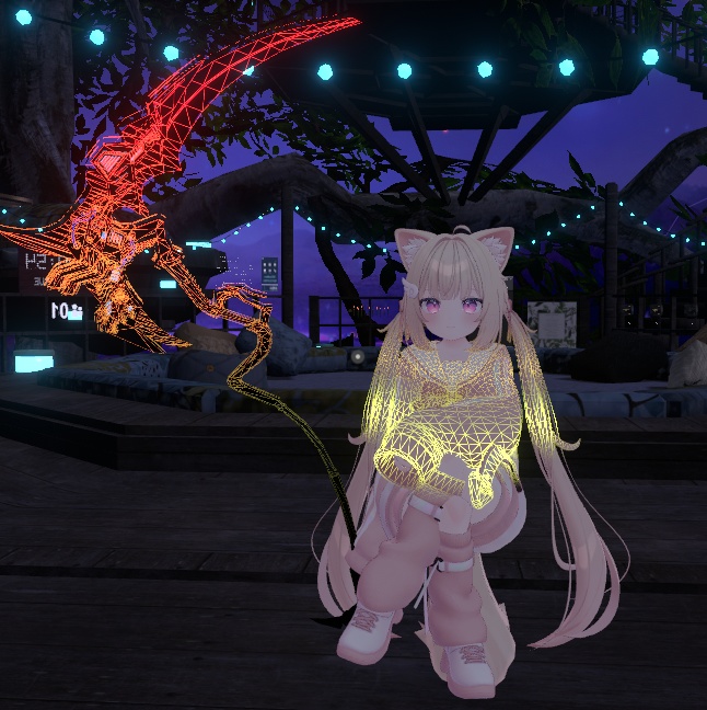 メッシュの線を動的に光らせるマテリアル / MeshLine Lighting Material