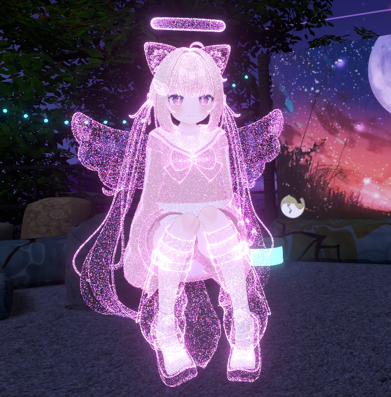 光る粒子の半透明マテリアル + パーティクルHalo