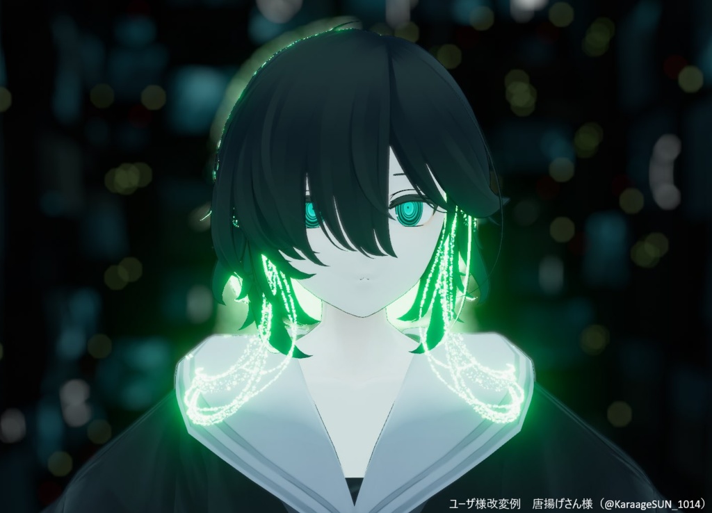 光る粒子の半透明マテリアル + パーティクルHalo