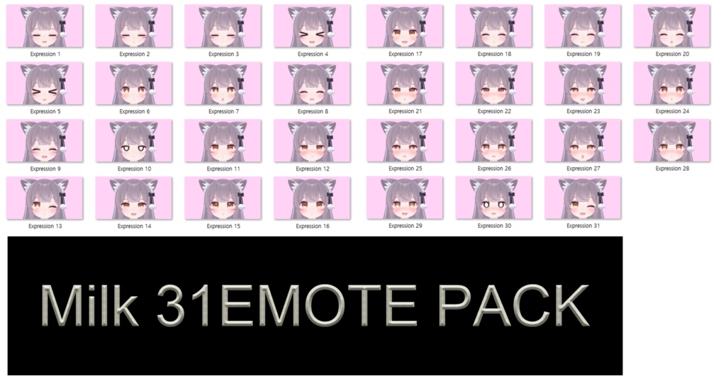 ミルク Re [ -Milk Re- ] 3.0 SDK 用 31個 表情 パッケージ [31 Face Emote Package]