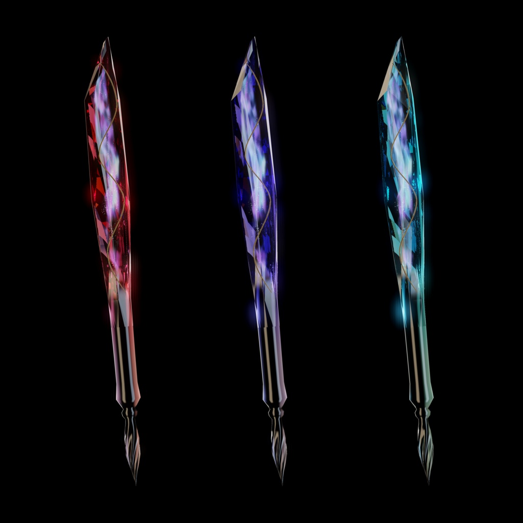 【QvPen差し替えモデル】キラキラの宝石ガラスペン【シェーダー付き】