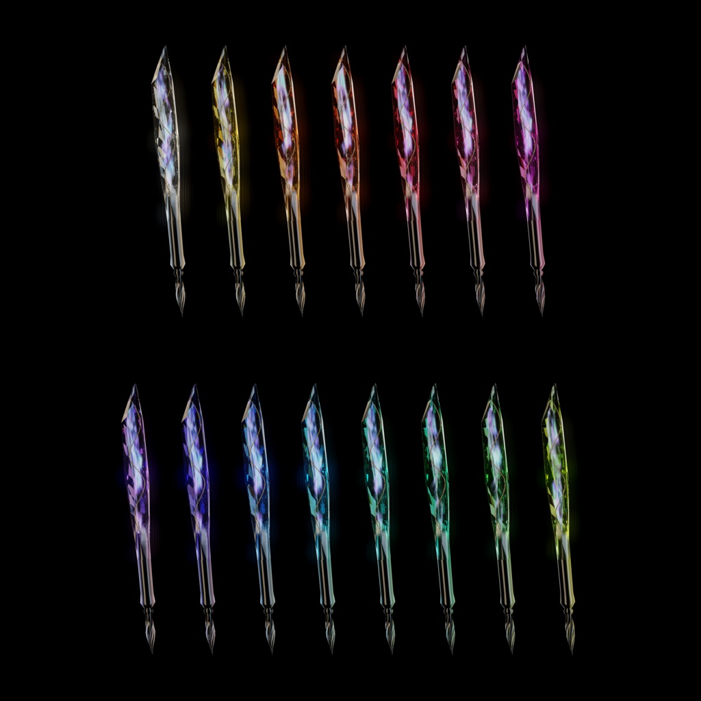 【QvPen差し替えモデル】キラキラの宝石ガラスペン【シェーダー付き】