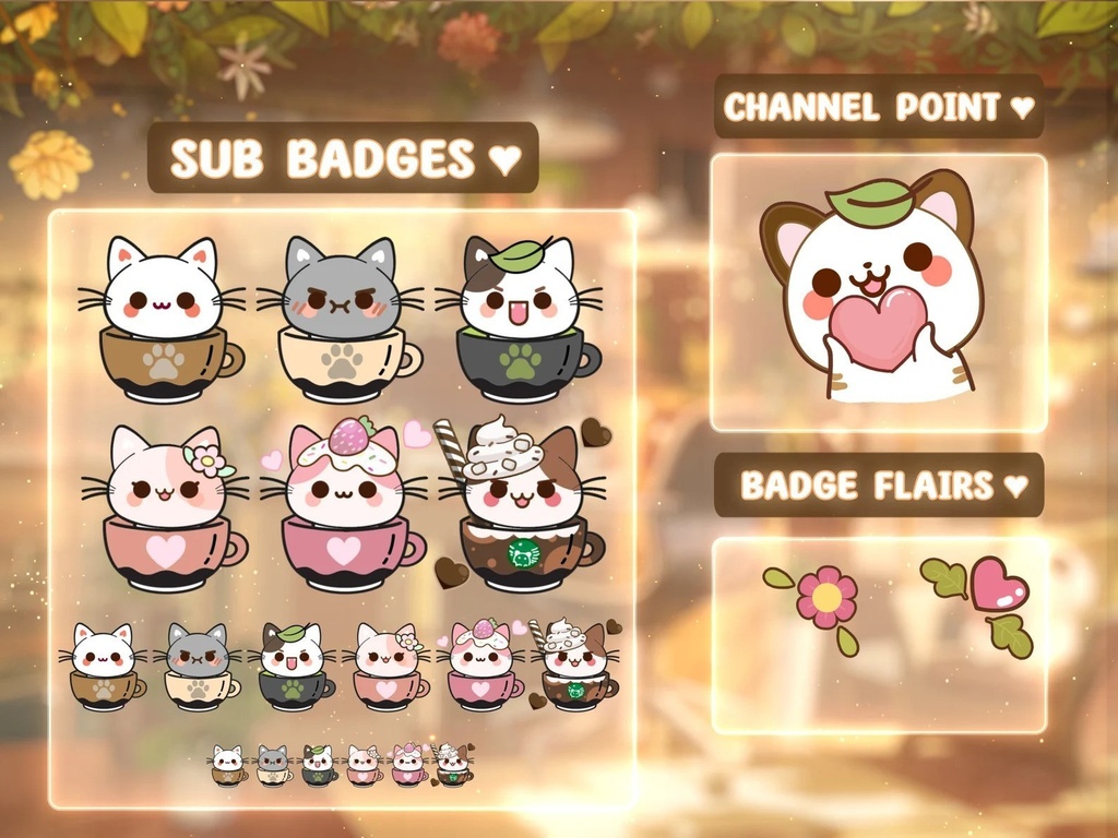 ストリームオーバーレイパッケージ 居心地の良い部屋と猫 | Stream Overlay Package Cozy room cat(Moving Background Streaming)