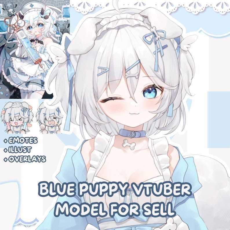 Live2D Model Blue Puppy Maid [Mass Produce]