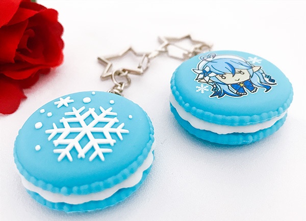 【非公式・SALE】ホロライブ・マカロン型キーホルダー(雪花ラミィ)