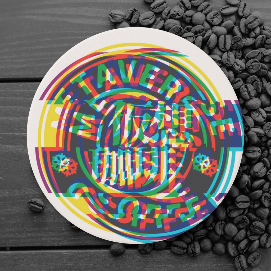メタバコースター(白・黒)/ 仮想珈琲店 METAVERSE COFFEE