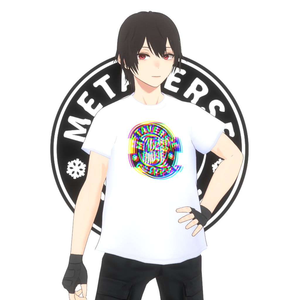 メタバスタッフTシャツ(白)/ 仮想珈琲店 METAVERSE COFFEE