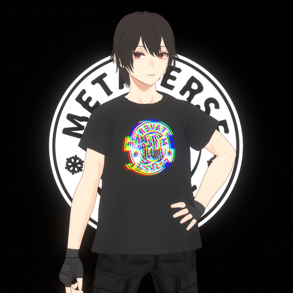 メタバスタッフTシャツ(黒)/ 仮想珈琲店 METAVERSE COFFEE