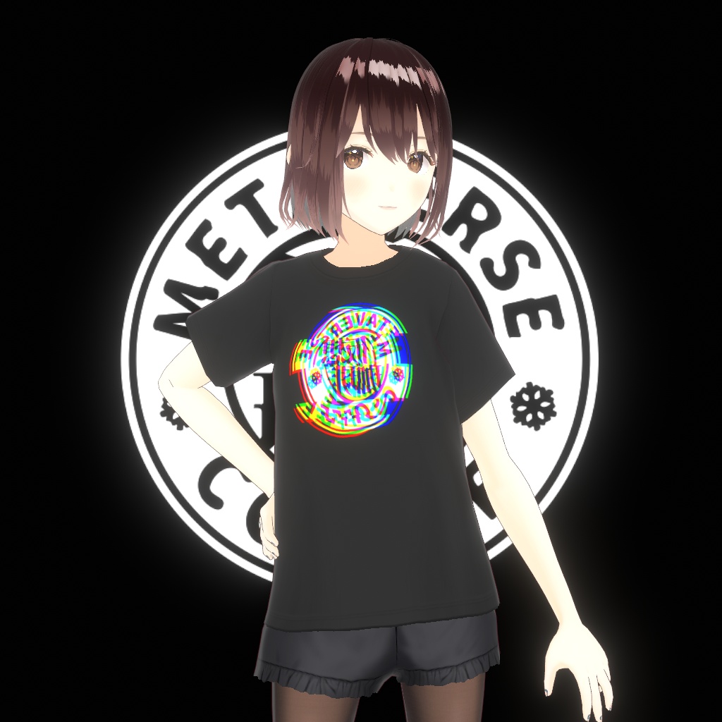 メタバスタッフTシャツ(黒)/ 仮想珈琲店 METAVERSE COFFEE