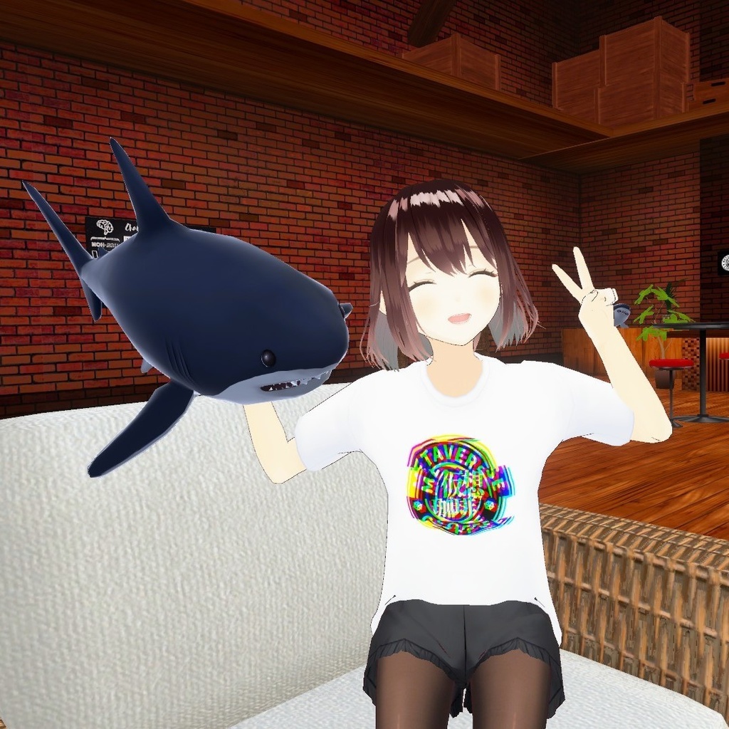 VRoid メタバスタッフTシャツ(白・黒)/ 仮想珈琲店 METAVERSE COFFEE