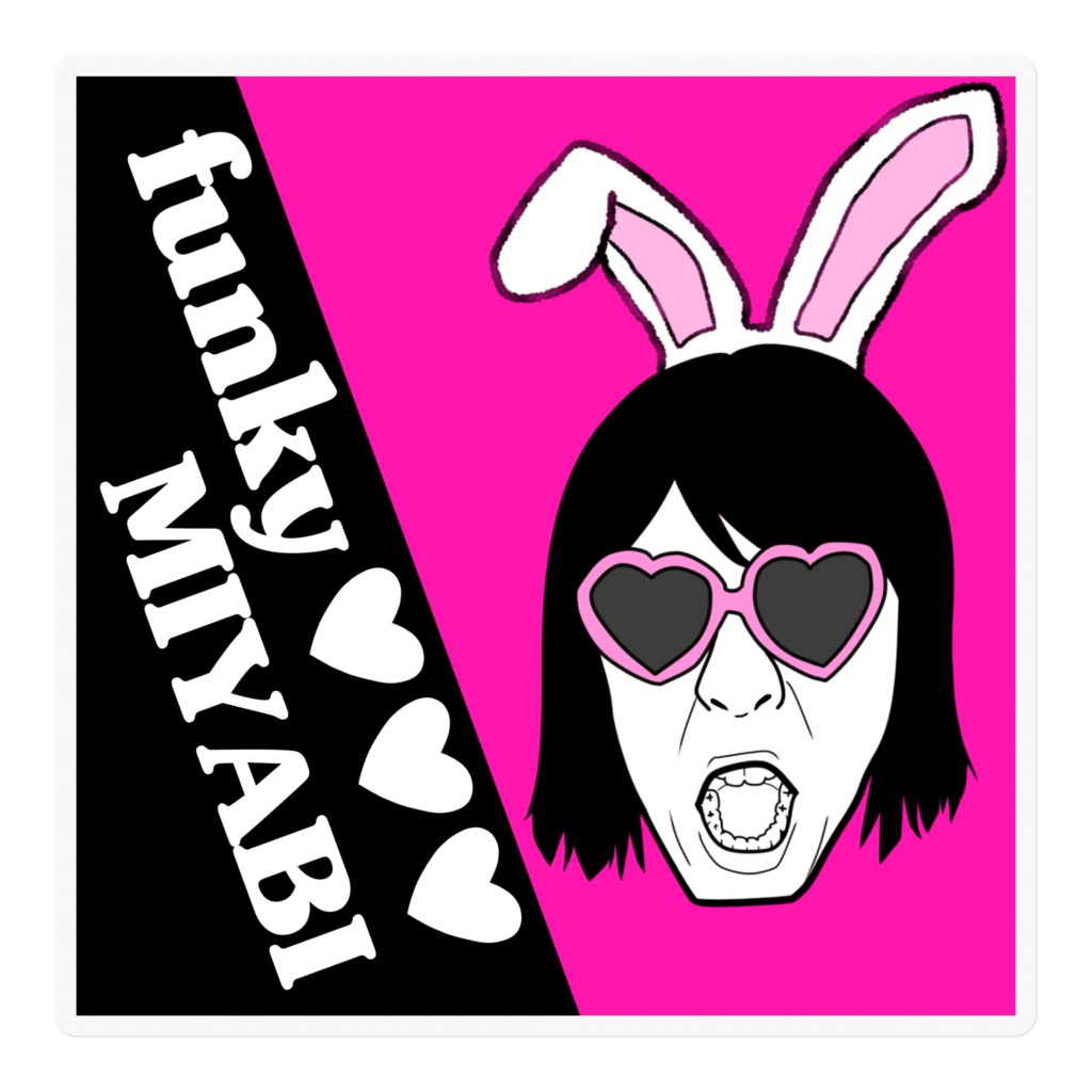 funkyMIYABI  ステッカー(BLACK)