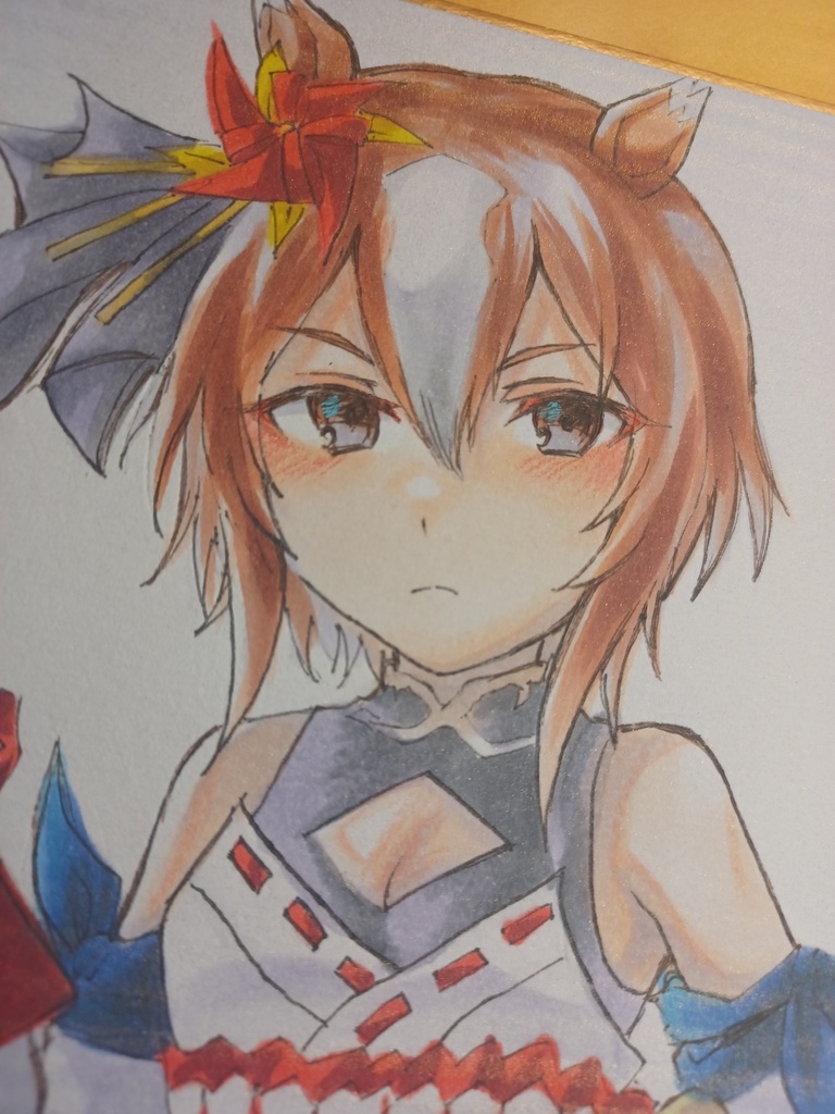 ウマ娘　ヤエノムテキ　手描き色紙