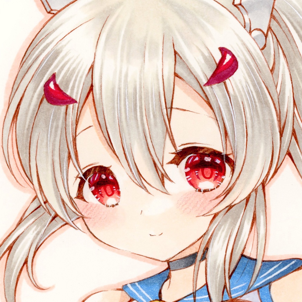 手描きイラスト　同人　アズールレーン 綾波　色紙 原画　水彩画 アズレン 中色紙 手描きイラスト アズールレーン アズレン 同人 直筆 原画 綾波 改造