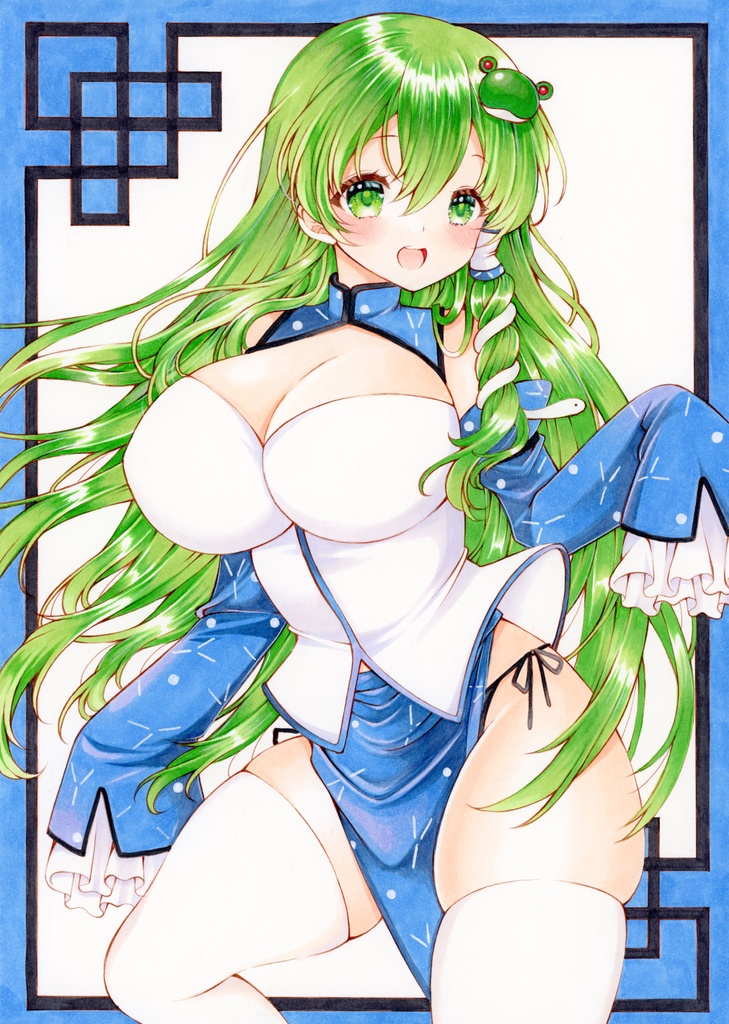 東風谷早苗／チャイナアレンジ◆東方Project手描きイラスト