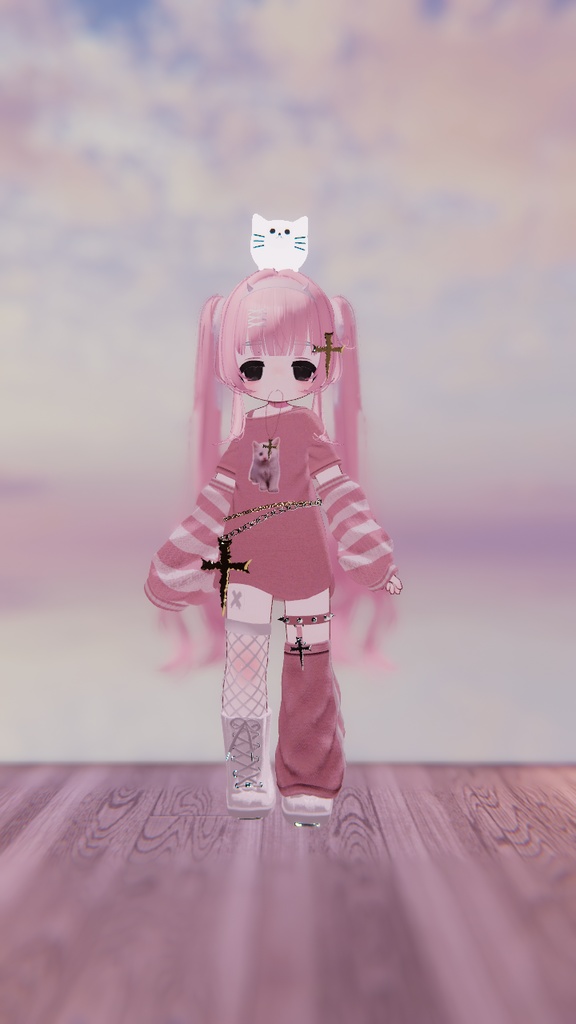 頭に乗っけるねこ