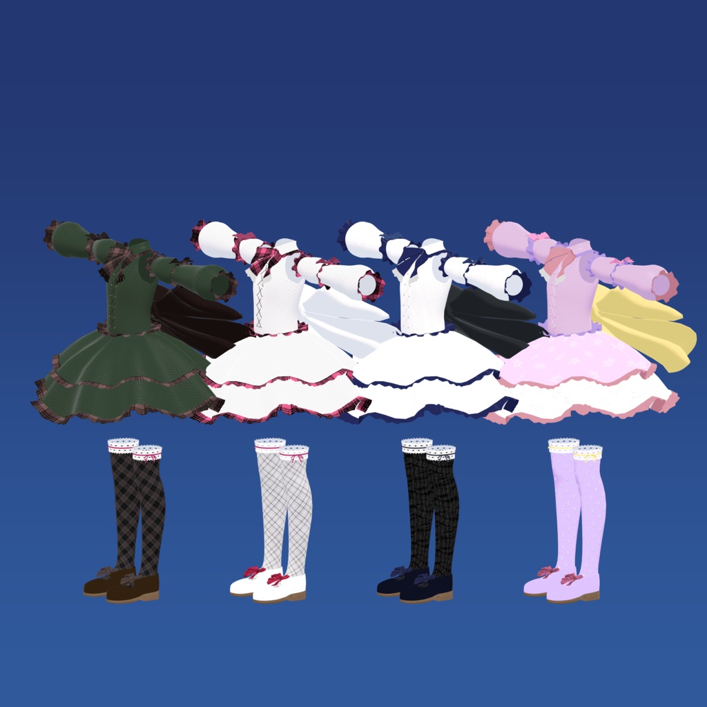 【こまどアバター&ソラハちゃん対応】ゴシック調ロリータ