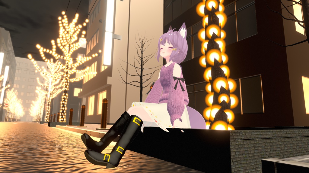 【こまどアバター対応】オフショルダーニット