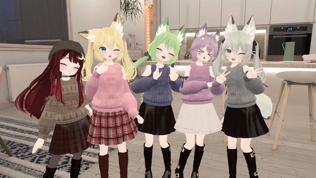 【こまどアバター対応】オフショルダーニット