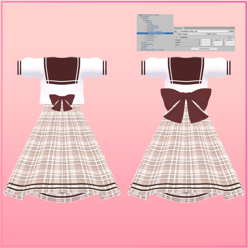 【こまどアバター&ライム&ソラハ対応】セーラーワンピース