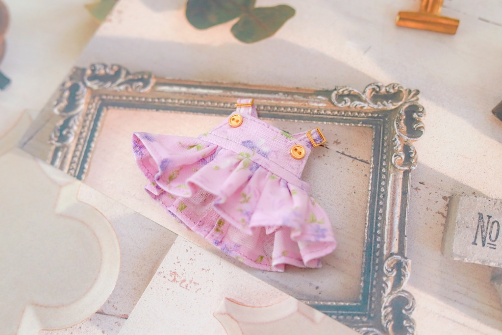 花柄サロペットスカート 10cmぬい用