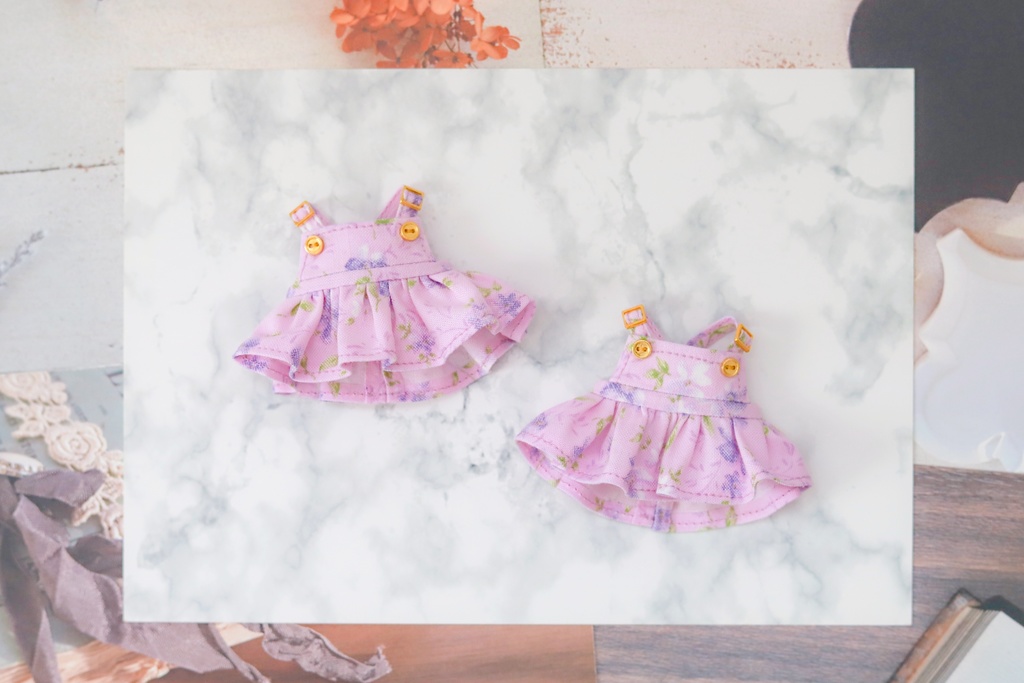 花柄サロペットスカート 10cmぬい用