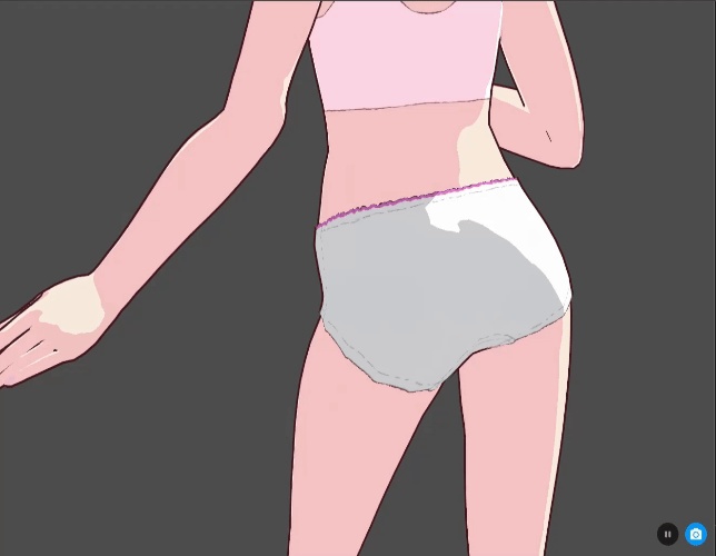 【無料】VRoid ガールズショーツ(ピンクライン)