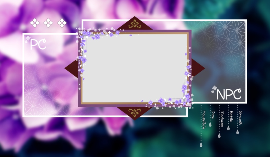 ココフォリア用素材/和×モダン01(雨)