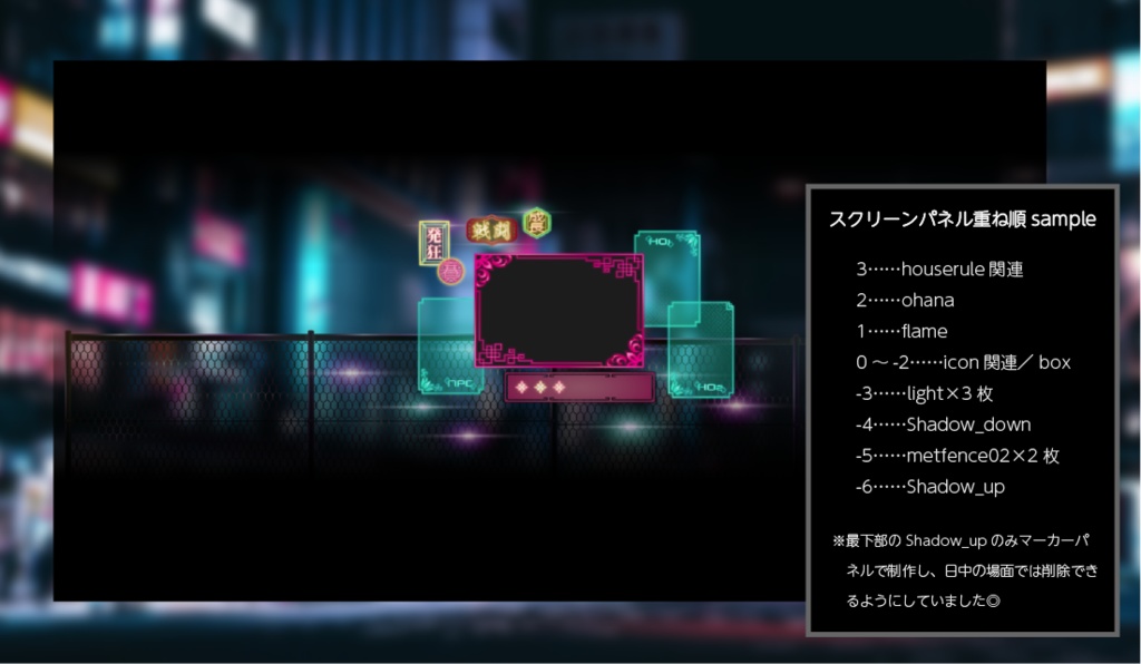 ココフォリア用素材/ネオン×中華街