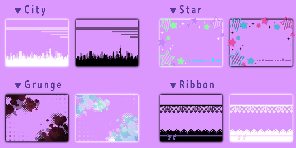 ココフォリア用素材/ポップなお部屋がすぐに作れるフレーム素材/シンプル03