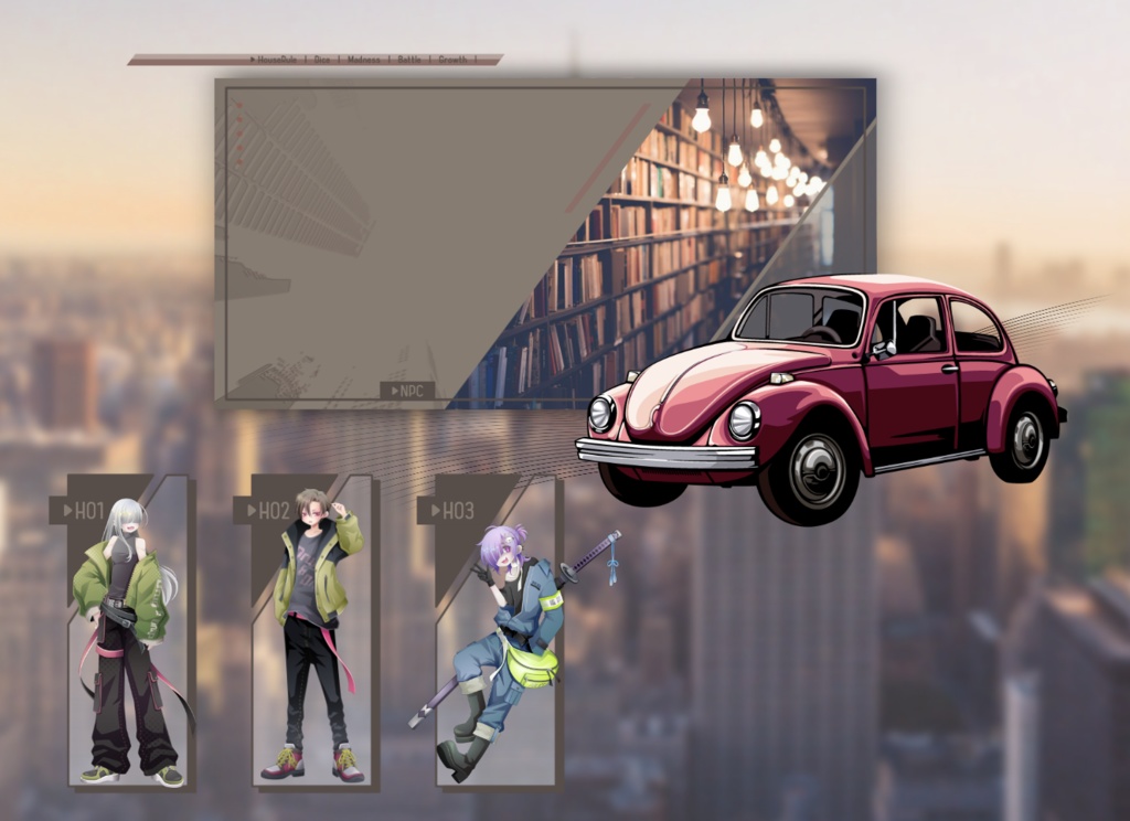 ココフォリア用素材/シティ・クラシックカー