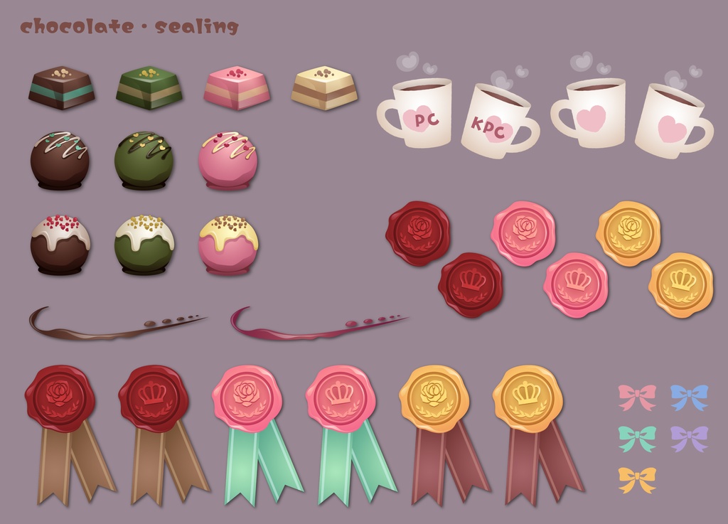 ココフォリア用/チョコレートとシーリングワックスのフレーム素材/タイマン・少人数用