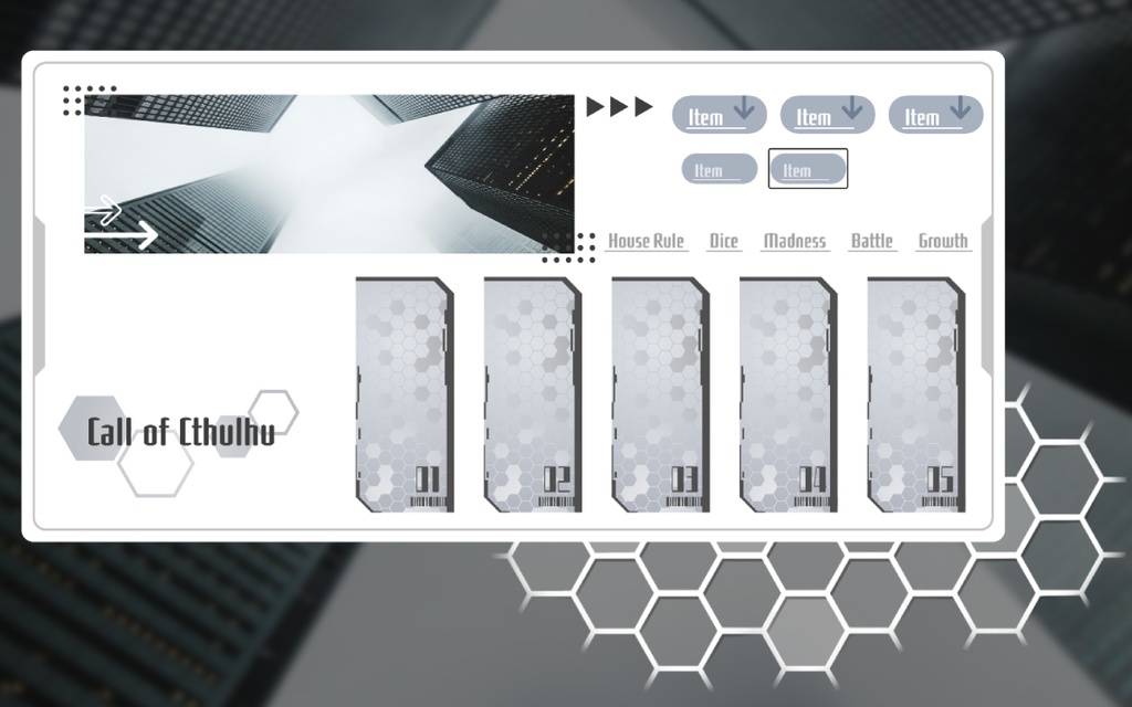 【CoC】ココフォリア用素材/白黒×サイバー素材 ※お部屋zip付き
