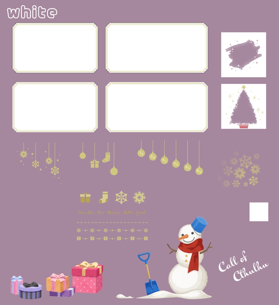 ココフォリア用素材/雪とクリスマスのお部屋素材セット※お部屋zip付き